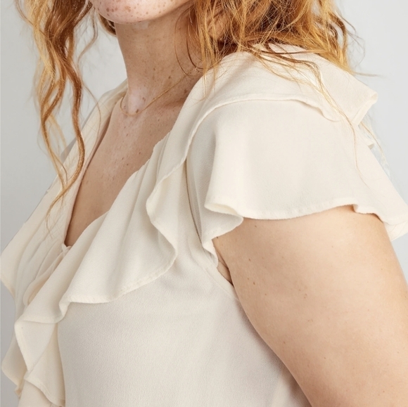 XXL - Old Navy | Waist-Defined Ruffle-Trim Top - Picture 3 of 5